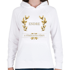 PRINTFASHION Endre - Női kapucnis pulóver - Fehér női pulóver, kardigán