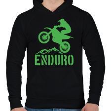 PRINTFASHION Enduro  - Férfi kapucnis pulóver - Fekete férfi pulóver, kardigán