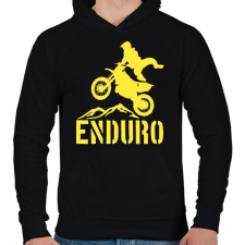 PRINTFASHION Enduro - Férfi kapucnis pulóver - Fekete férfi pulóver, kardigán