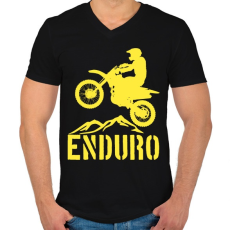 PRINTFASHION Enduro  - Férfi V-nyakú póló - Fekete