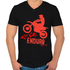 PRINTFASHION Enduro  - Férfi V-nyakú póló - Fekete
