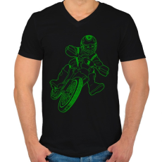 PRINTFASHION Enduro  - Férfi V-nyakú póló - Fekete