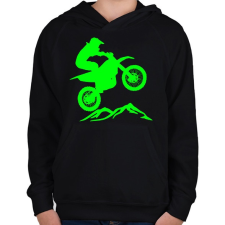 PRINTFASHION Enduro - Gyerek kapucnis pulóver - Fekete gyerek pulóver, kardigán
