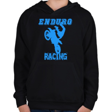 PRINTFASHION Enduro racing  - Gyerek kapucnis pulóver - Fekete