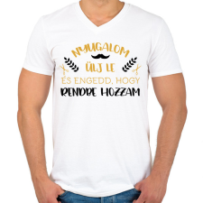 PRINTFASHION Engedd, hogy rendbe hozzam - Férfi V-nyakú póló - Fehér férfi póló