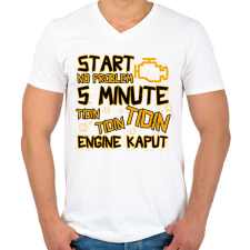 PRINTFASHION Engine kaput - Férfi V-nyakú póló - Fehér férfi póló