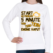 PRINTFASHION Engine kaput - Női pulóver - Fehér női pulóver, kardigán