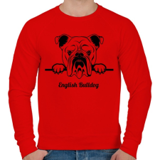 PRINTFASHION English Bulldog - Férfi pulóver - Piros férfi pulóver, kardigán