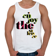 PRINTFASHION enjoy the silence typo - Férfi atléta - Fehér atléta, trikó