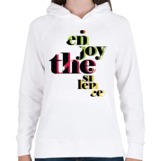 PRINTFASHION enjoy the silence typo - Női kapucnis pulóver - Fehér
