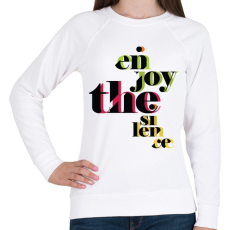 PRINTFASHION enjoy the silence typo - Női pulóver - Fehér