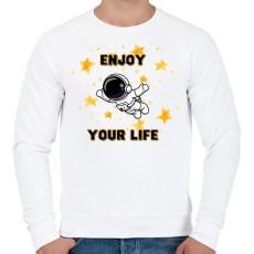 PRINTFASHION Enjoy your life - Férfi pulóver - Fehér