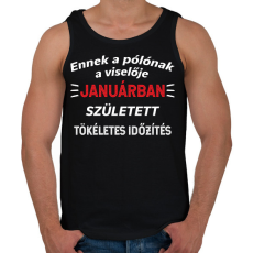PRINTFASHION Ennek a pólónak a viselője januárban született - Férfi atléta - Fekete