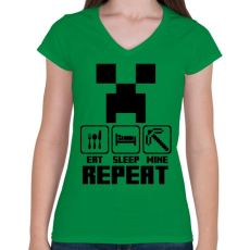 PRINTFASHION Enni, Aludni, Craftolni - Női V-nyakú póló - Zöld