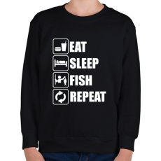 PRINTFASHION Enni, aludni, horgászni - Gyerek pulóver - Fekete