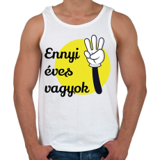 PRINTFASHION Ennyi éves vagyok - Számmal - Férfi atléta - Fehér