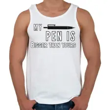 PRINTFASHION Enyém nagyobb... - Férfi atléta - Fehér atléta, trikó