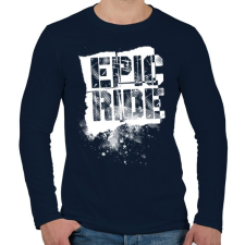 PRINTFASHION Epic Ride - fehér - Férfi hosszú ujjú póló - Sötétkék férfi póló