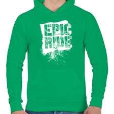 PRINTFASHION Epic Ride - fehér - Férfi kapucnis pulóver - Zöld férfi pulóver, kardigán