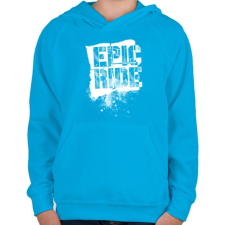 PRINTFASHION Epic Ride - fehér - Gyerek kapucnis pulóver - Azúrkék gyerek pulóver, kardigán