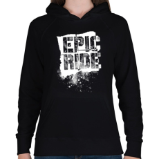 PRINTFASHION Epic Ride - fehér - Női kapucnis pulóver - Fekete