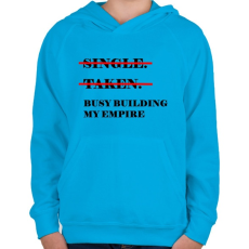 PRINTFASHION Építem a birodalmam - Gyerek kapucnis pulóver - Azúrkék