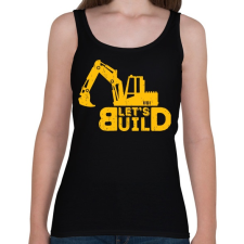 PRINTFASHION Építs - Női atléta - Fekete női trikó