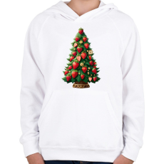 PRINTFASHION Epres karácsonyfa - Gyerek kapucnis pulóver - Fehér