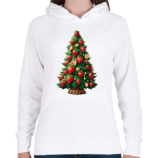 PRINTFASHION Epres karácsonyfa - Női kapucnis pulóver - Fehér női pulóver, kardigán