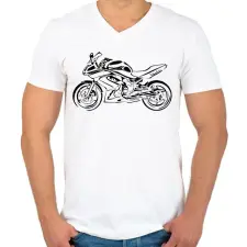 PRINTFASHION er6f2 - Férfi V-nyakú póló - Fehér férfi póló