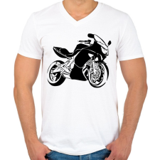 PRINTFASHION er6f - Férfi V-nyakú póló - Fehér férfi póló