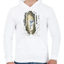 PRINTFASHION Erdei futó - Férfi kapucnis pulóver - Fehér férfi pulóver, kardigán