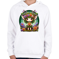 PRINTFASHION Erdei manó - Gyerek kapucnis pulóver - Fehér
