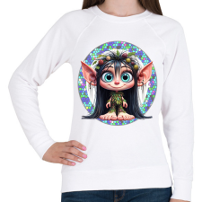 PRINTFASHION Erdei manólány - Női pulóver - Fehér női pulóver, kardigán