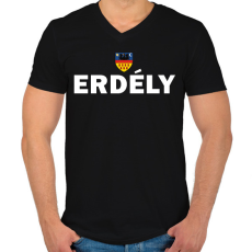 PRINTFASHION ERDÉLY - Férfi V-nyakú póló - Fekete