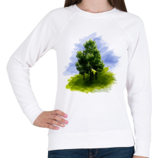 PRINTFASHION erdőben - Női pulóver - Fehér