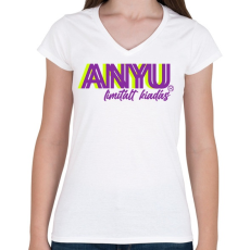 PRINTFASHION eredeti anya 1 - Női V-nyakú póló - Fehér