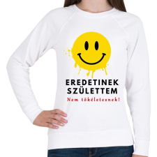 PRINTFASHION eredetinek születtem - Női pulóver - Fehér női pulóver, kardigán