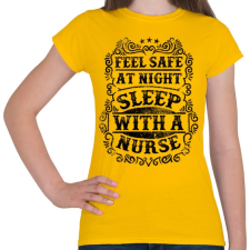 PRINTFASHION Érezd magad biztonságban éjszaka, aludj nővérrel!  - Női póló - Sárga női póló