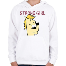 PRINTFASHION Erős csajszi - Gyerek kapucnis pulóver - Fehér gyerek pulóver, kardigán