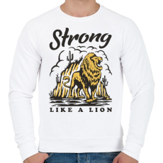 PRINTFASHION Erős mint az oroszlán - Férfi pulóver - Fehér