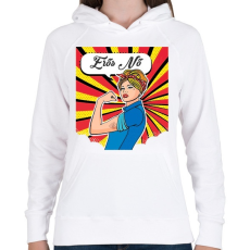 PRINTFASHION Erős nő - Női kapucnis pulóver - Fehér