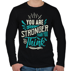 PRINTFASHION Erősebb vagy mint gondolnád - Férfi hosszú ujjú póló - Fekete