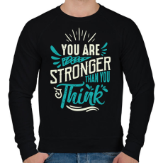 PRINTFASHION Erősebb vagy mint gondolnád - Férfi pulóver - Fekete