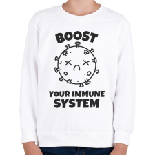 PRINTFASHION ERŐSÍTSD AZ IMMUNRENDSZERED - Gyerek pulóver - Fehér gyerek pulóver, kardigán