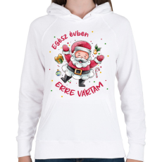 PRINTFASHION Erre vártam - Női kapucnis pulóver - Fehér