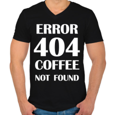 PRINTFASHION Error 404 - Bögre fehér - Férfi V-nyakú póló - Fekete