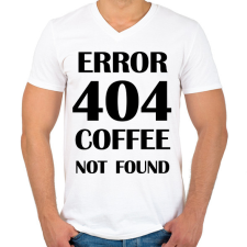 PRINTFASHION Error 404 -Bögre - Férfi V-nyakú póló - Fehér férfi póló