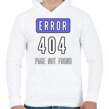 PRINTFASHION ERROR 404 - Férfi kapucnis pulóver - Fehér férfi pulóver, kardigán