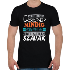 PRINTFASHION Értelmes csend - Férfi póló - Fekete